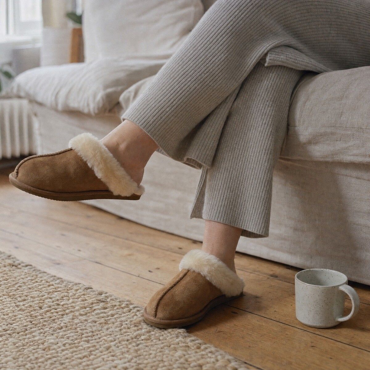 Nordic Curly Slippers | Lammfell