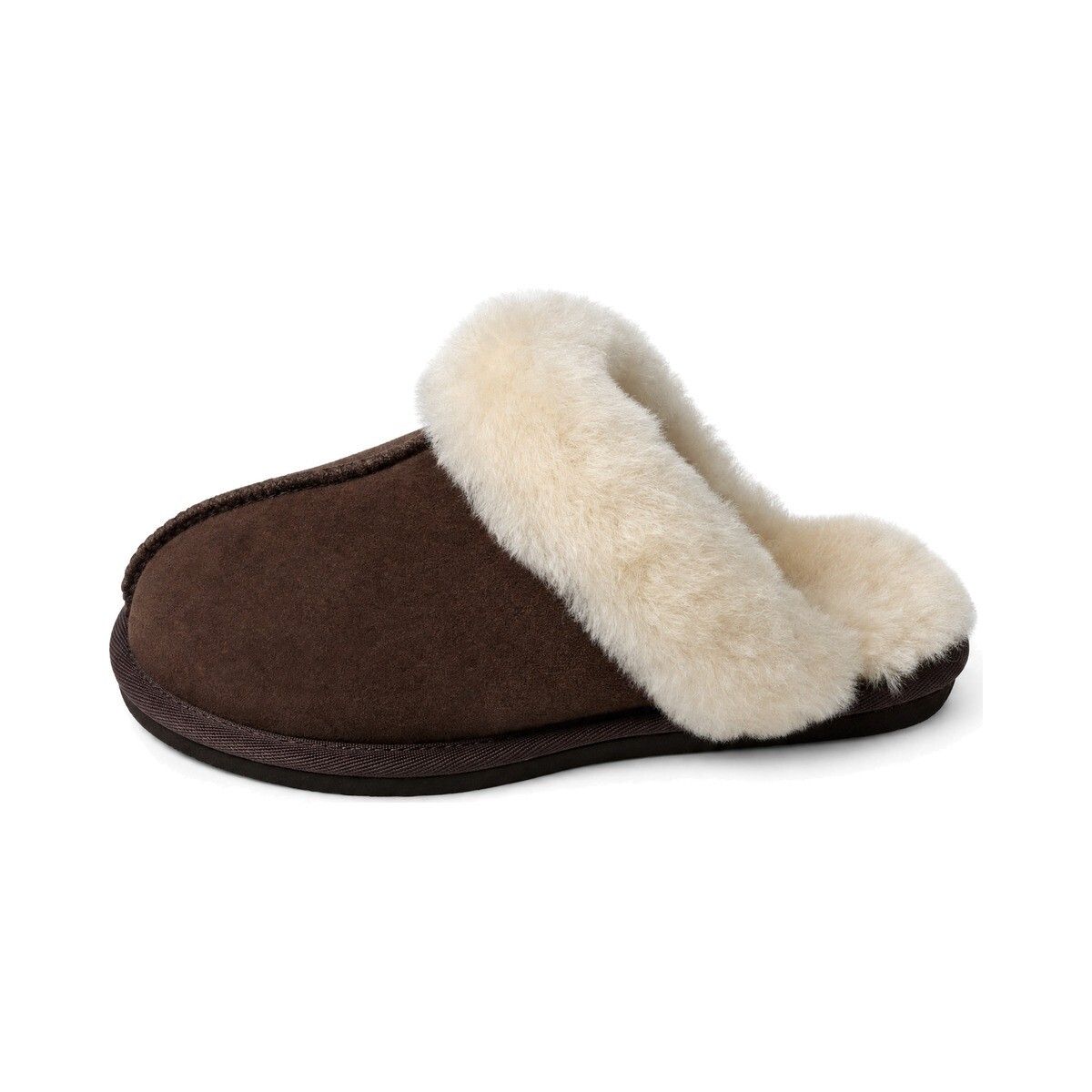 Nordic Curly Slippers | Lammfell Schokolade