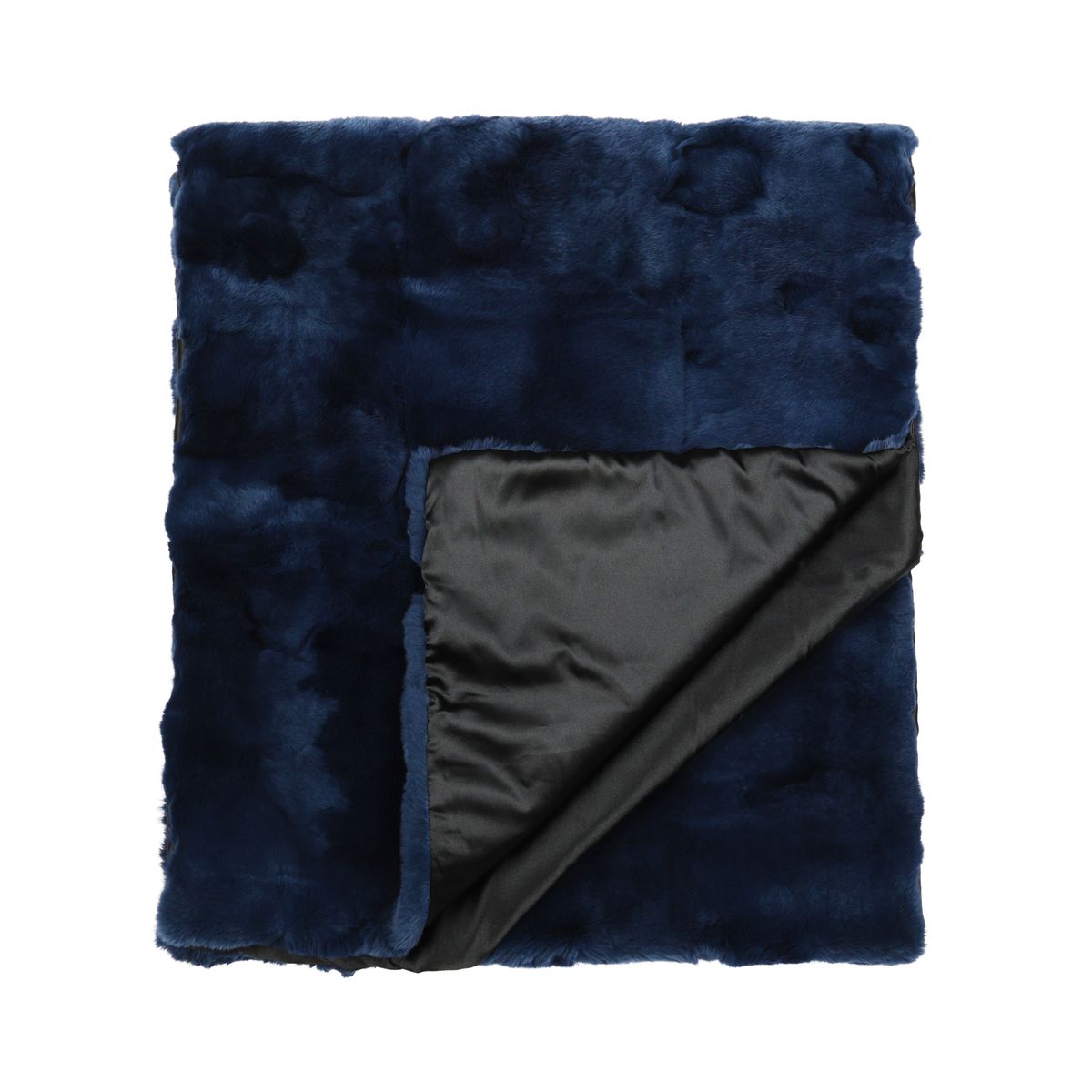 Premium Qualität Bettläufer | Rex Kaninchen | 238x55 cm Mitternachtsblau