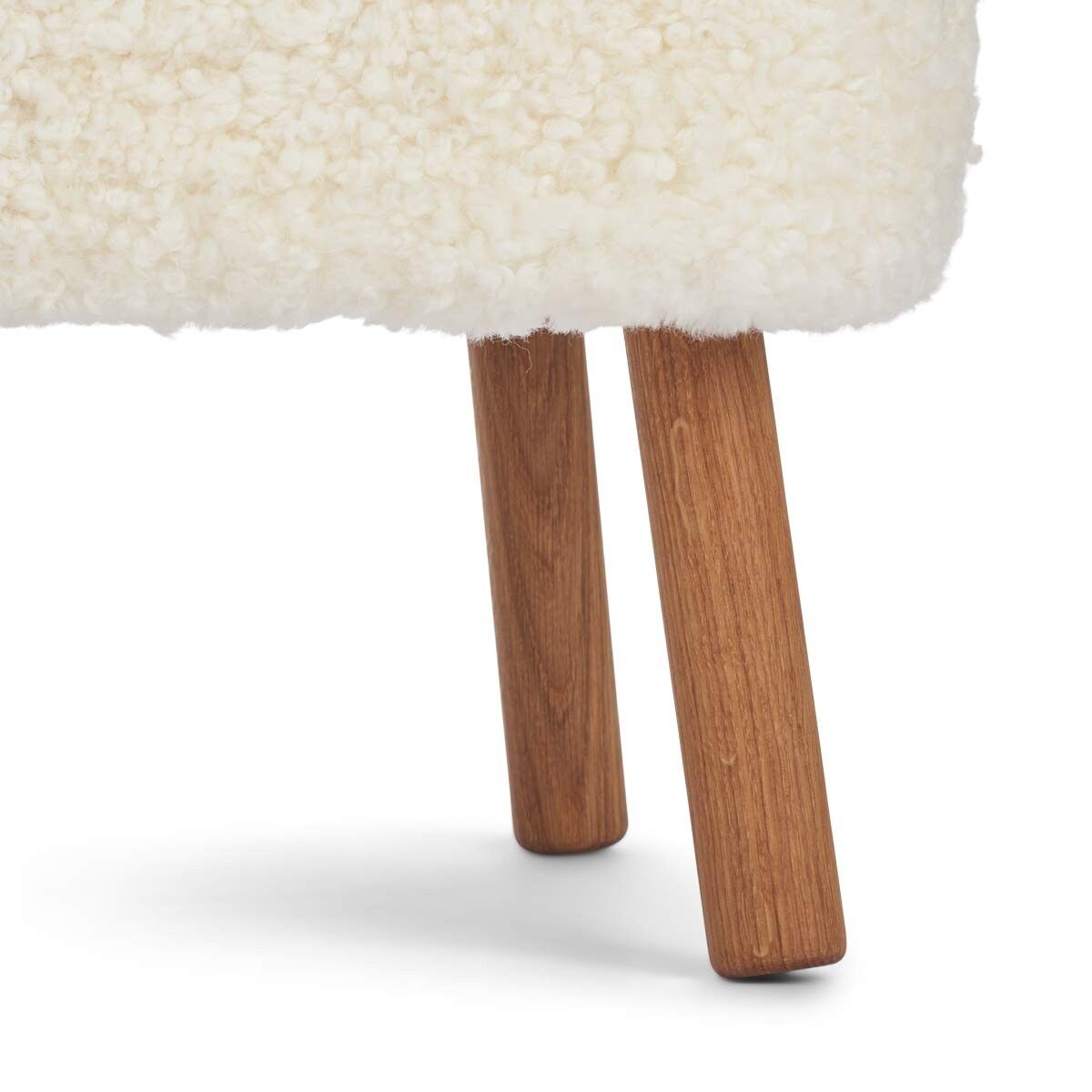 Lammfell Hocker Emil | Premium | Kurzhaar Weiß