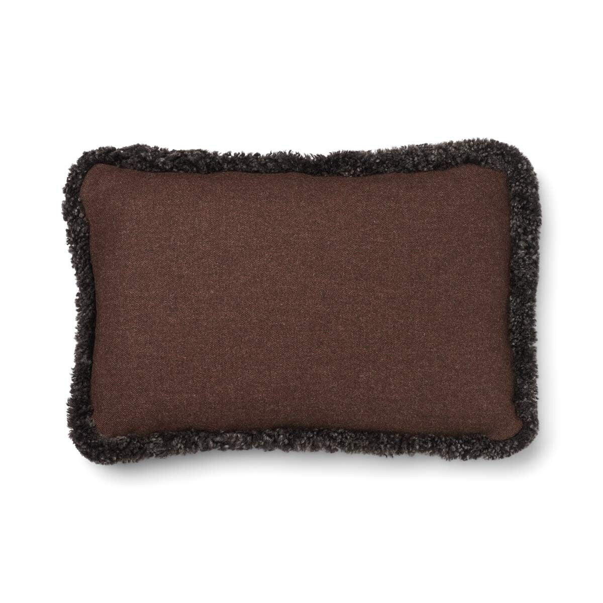 Wollkissen | 100% Wolle | Fellborte | 52x52 cm | 34x52 cm Braun/Cappuccino