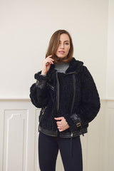 Nicki Jacke | Lammfell, Leder