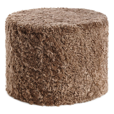 Lammfellpouf Premium | Kurzhaar | Neuseeland | D44x33 cm Taupe