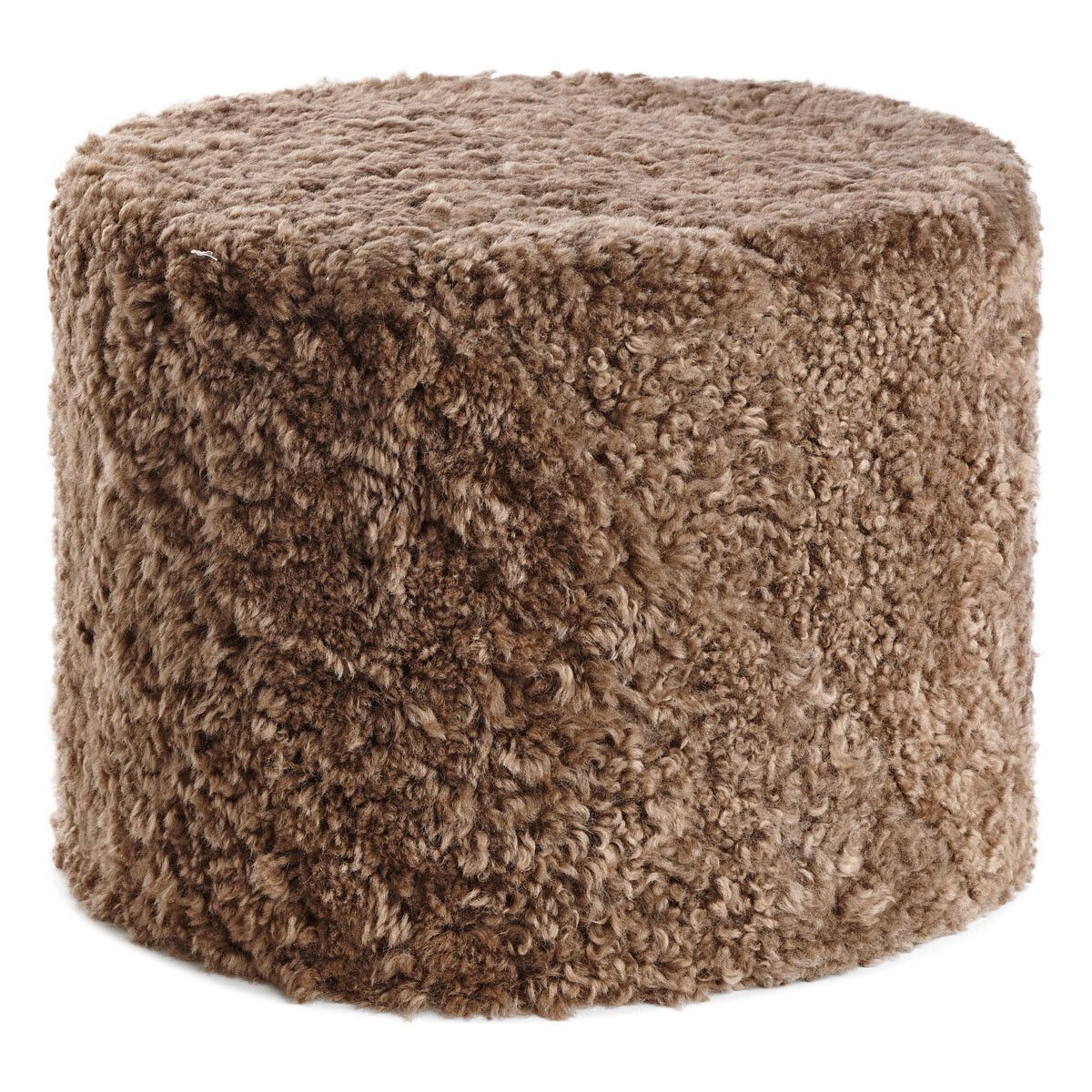 Lammfellpouf Premium | Kurzhaar | Neuseeland | D41x31 cm Helltaupe