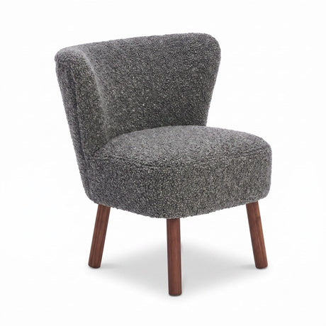 Emily Esszimmerstuhl | Premium Lammfell | Designmöbel Grafit