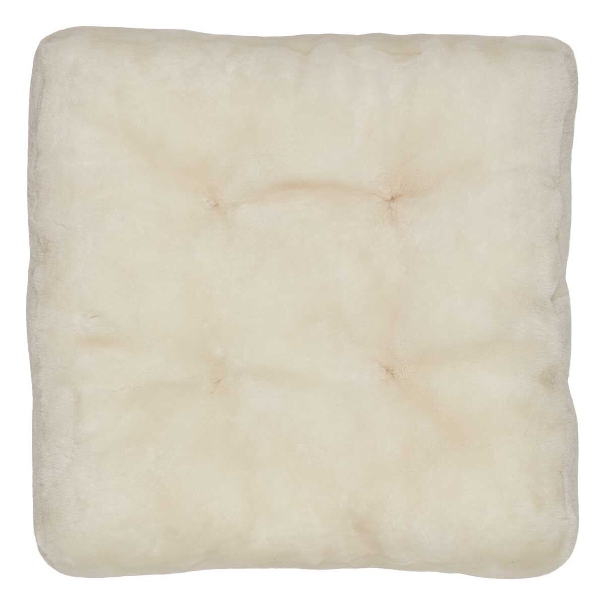 Lammfellkissen | Neuseeland | Mokassin | 45x45 cm Sitzkissen | Sheepskinhouse.ch
