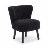 Emily Esszimmerstuhl | Premium Lammfell | Designmöbel Schwarz