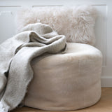 Lammfellpouf Premium | Neuseeland | Mokassin | D55x36 cm Kastanie