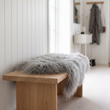 Schaffell | Langhaar | Island | Eingefärbt | 90 + cm Silber