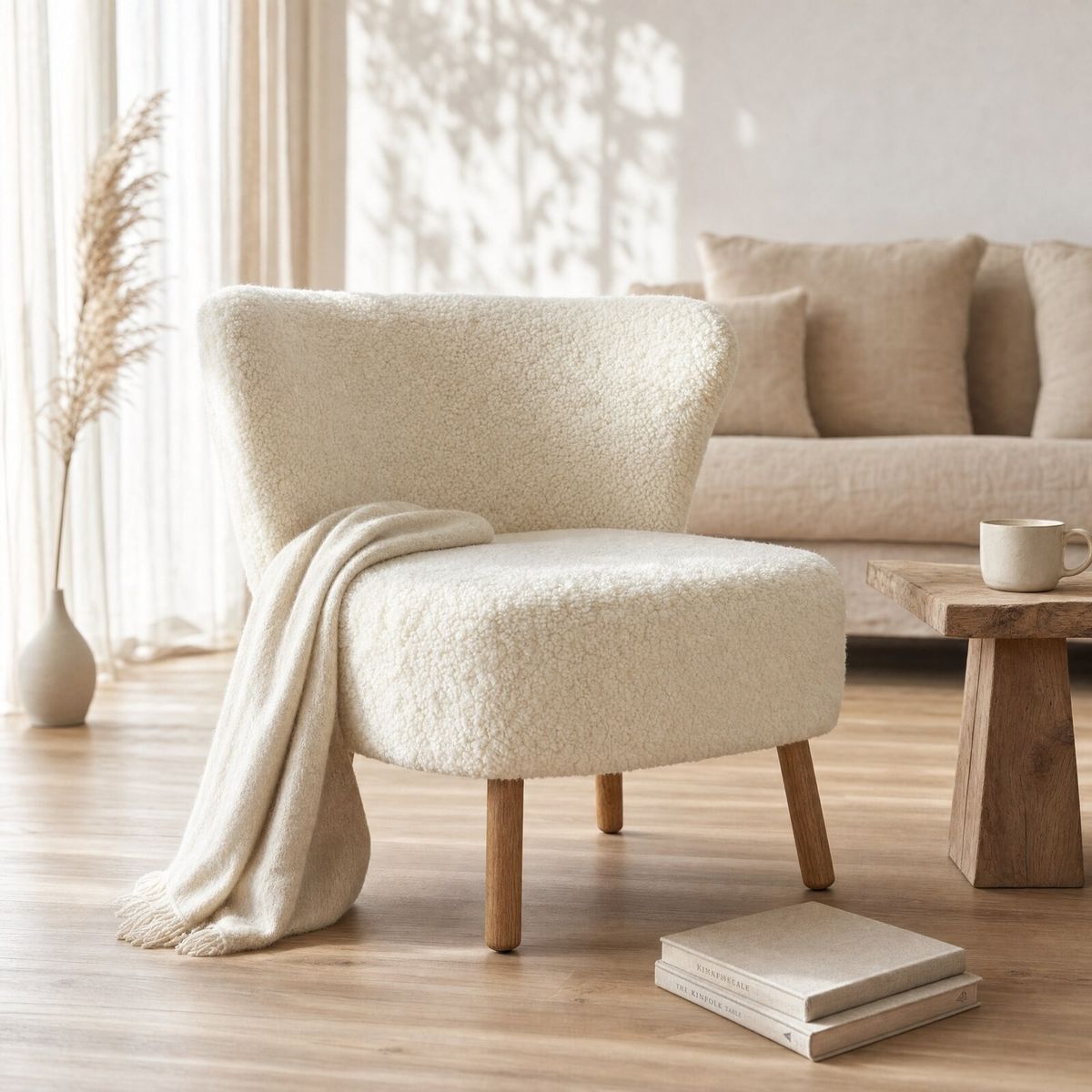 Emil Loungesessel | Premium Lammfell | Kurzhaar Anthrazit
