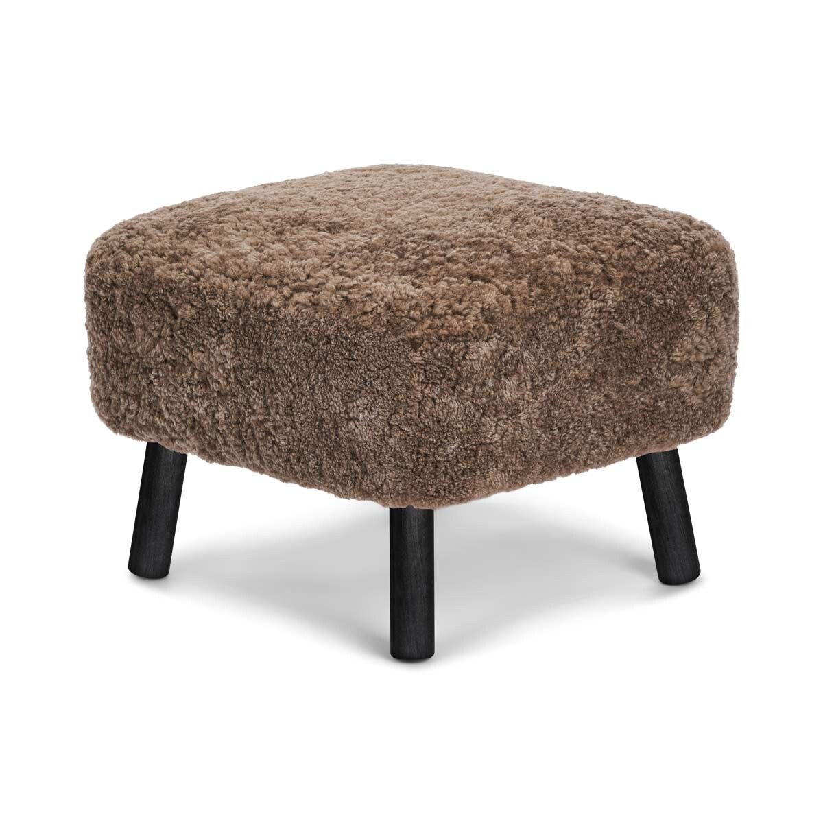 Lammfell Hocker Emily | Kurzhaar | Neuseeland Taupe