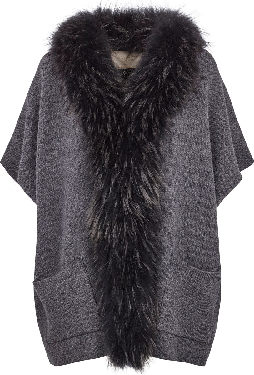 Nina Poncho | Wolle, Waschbär Ponchos | Sheepskinhouse.ch