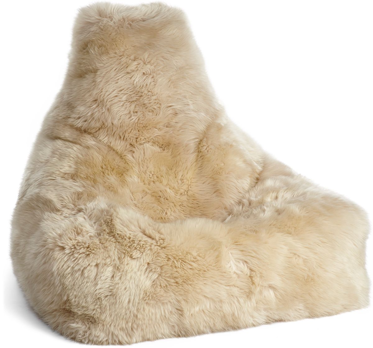 Lammfell Sitzsackstuhl Premium | Langhaar | Neuseeland | 100x100x80 cm Sitzsäcke | Sheepskinhouse.ch