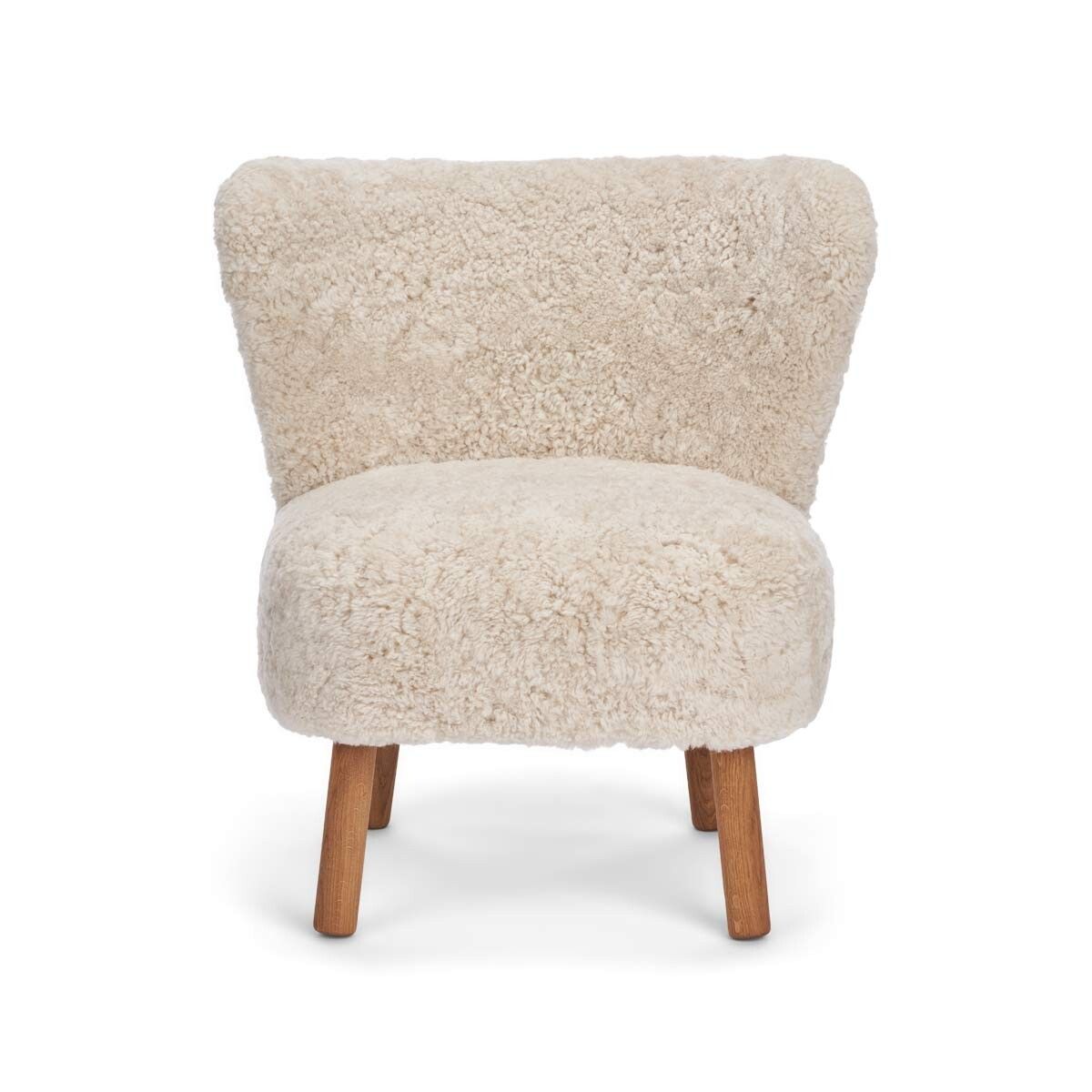 Emily Loungestuhl | Kurzhaar | Design Möbel Perlweiß
