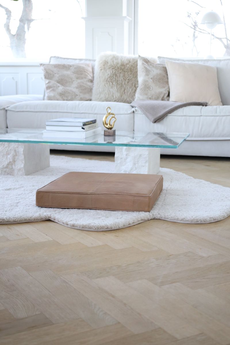 Quadratischer Sitzbezug | Premium Kalbsleder | 50x50x6 cm Sitzkissen | Sheepskinhouse.ch