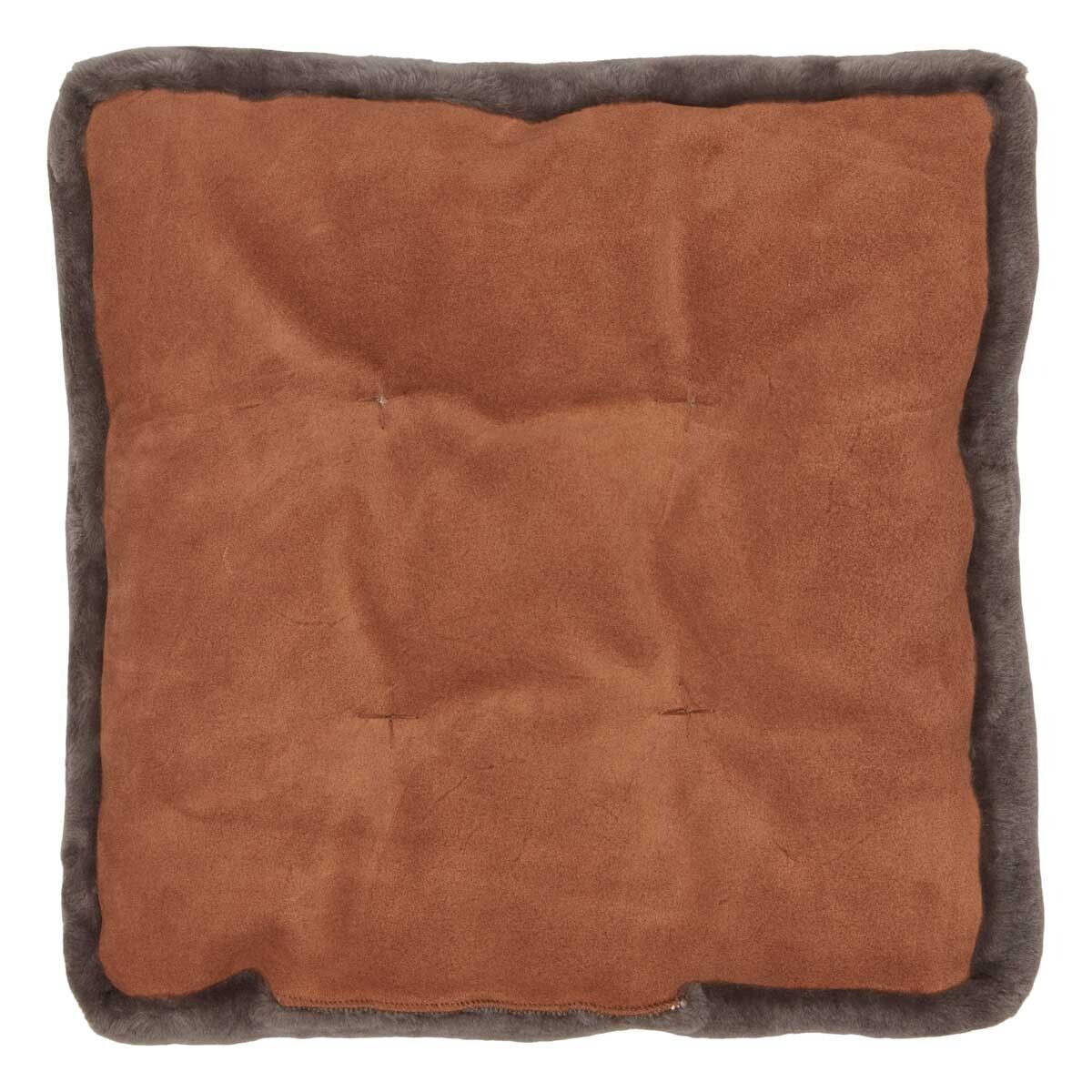 Lammfellkissen | Neuseeland | Mokassin | 45x45 cm Sitzkissen | Sheepskinhouse.ch