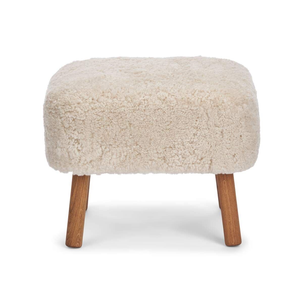 Lammfell Hocker Emil | Premium | Kurzhaar Perlweiß