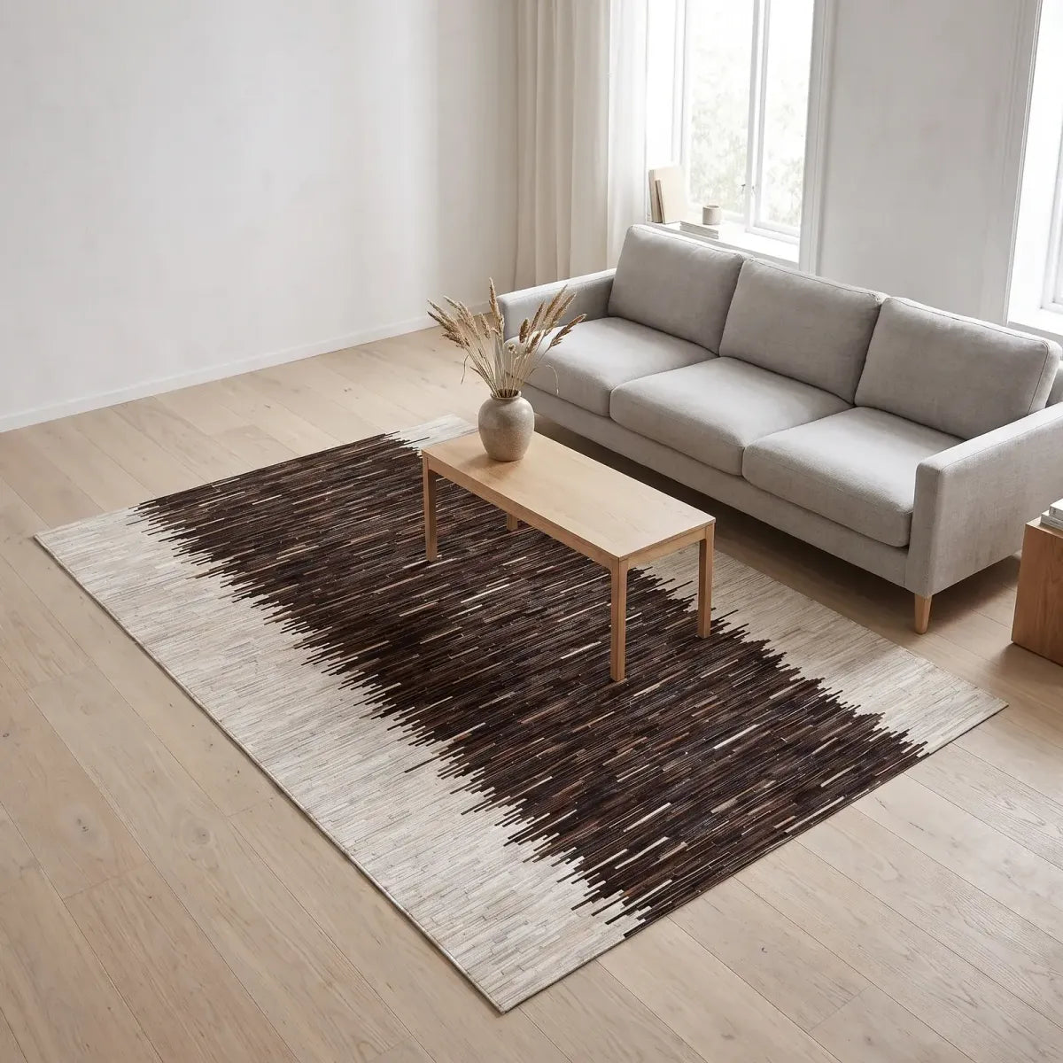 Kuhfell-Design-Teppich | Brasilien | Streifen | 200x300 cm | 170x240 cm