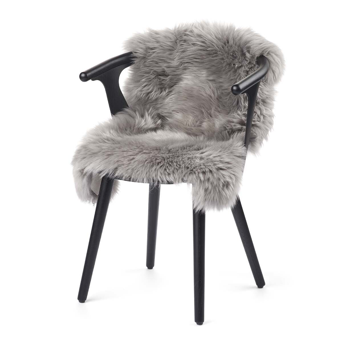 Merino Premium Lammfell | Langhaar | Neuseeland | 90x60 cm Hellgrau