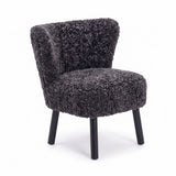 Emily Esszimmerstuhl | Premium Lammfell | Designmöbel Anthrazit