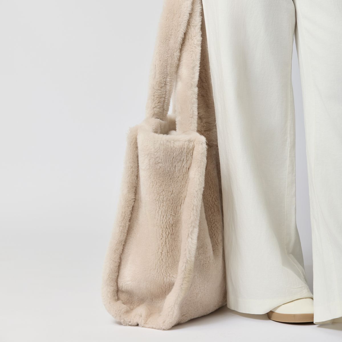 Maxi Glory Shopper | Neuseeland | Lammwolle Lederbraun