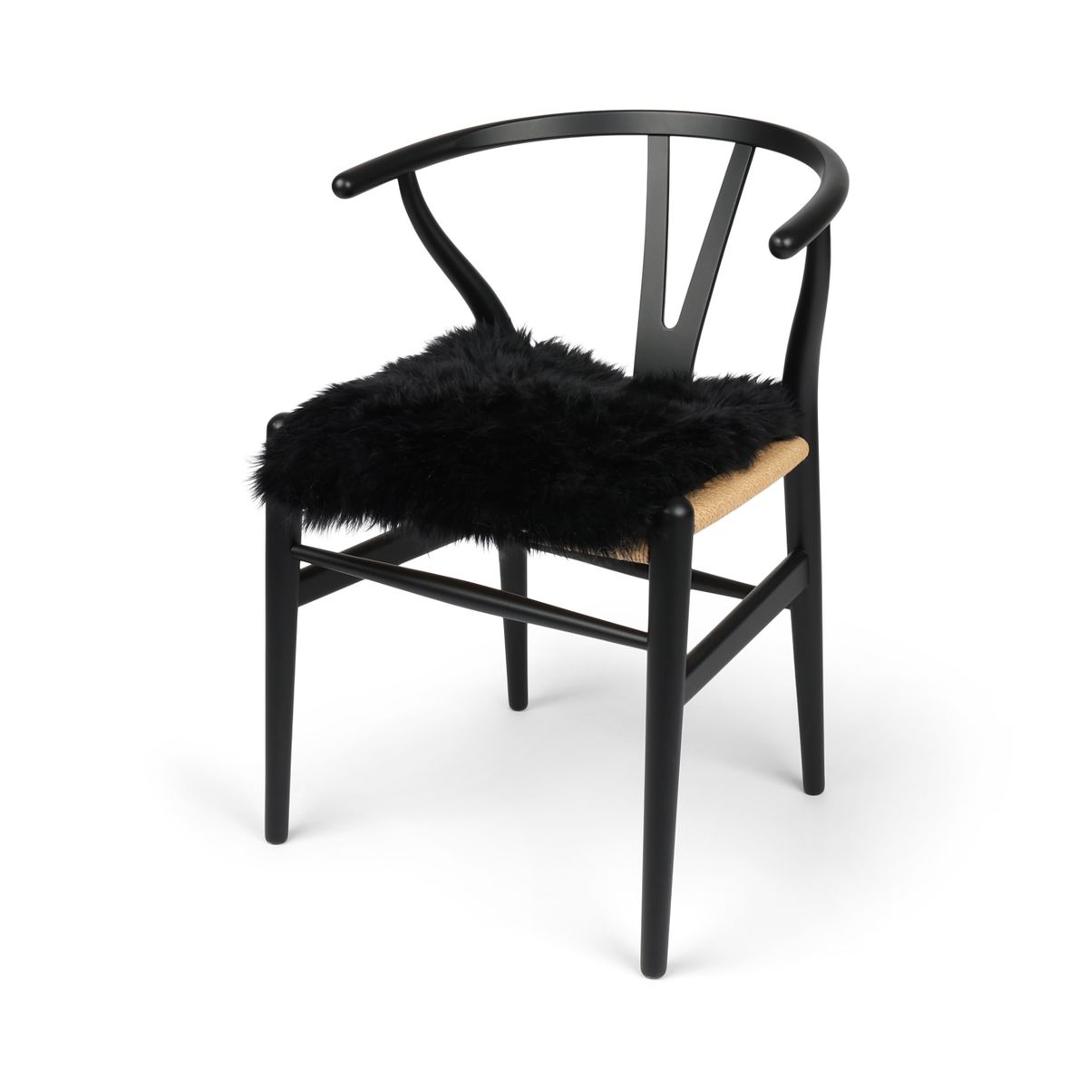 Sitzkissen | Langhaar | Neuseeland | Stoffrückseite | 40x40 cm Schwarz