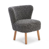 Emily Esszimmerstuhl | Premium Lammfell | Designmöbel Grafit