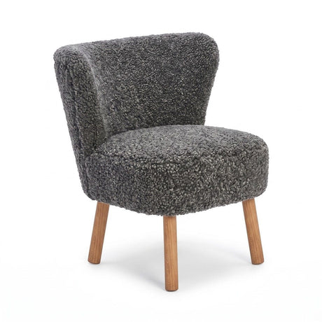 Emily Esszimmerstuhl | Premium Lammfell | Designmöbel Grafit