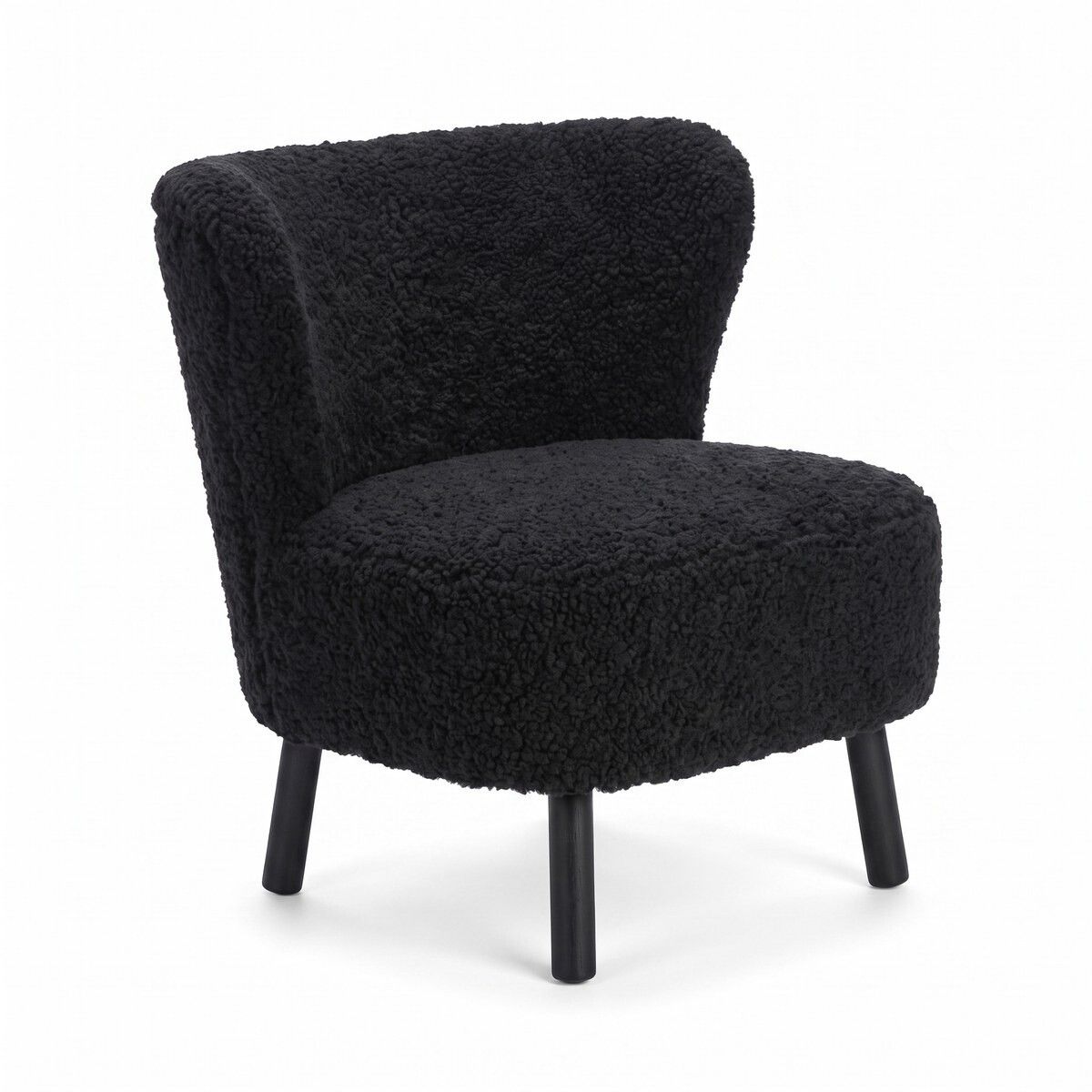 Emil Loungesessel | Premium Lammfell | Kurzhaar Schwarz