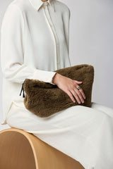 Maxi Havanna Clutch | Neuseeland | Lammwolle Khaki