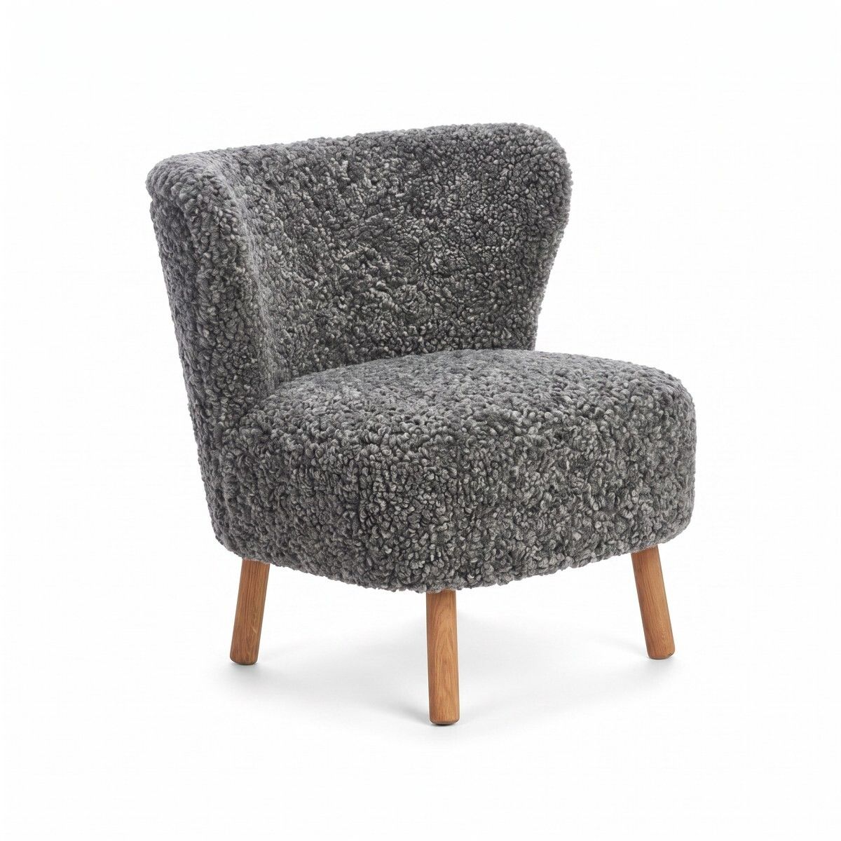 Emil Loungesessel | Premium Lammfell | Kurzhaar Grafit