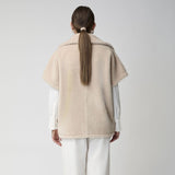 Antonella Poncho | Lammwolle Beige