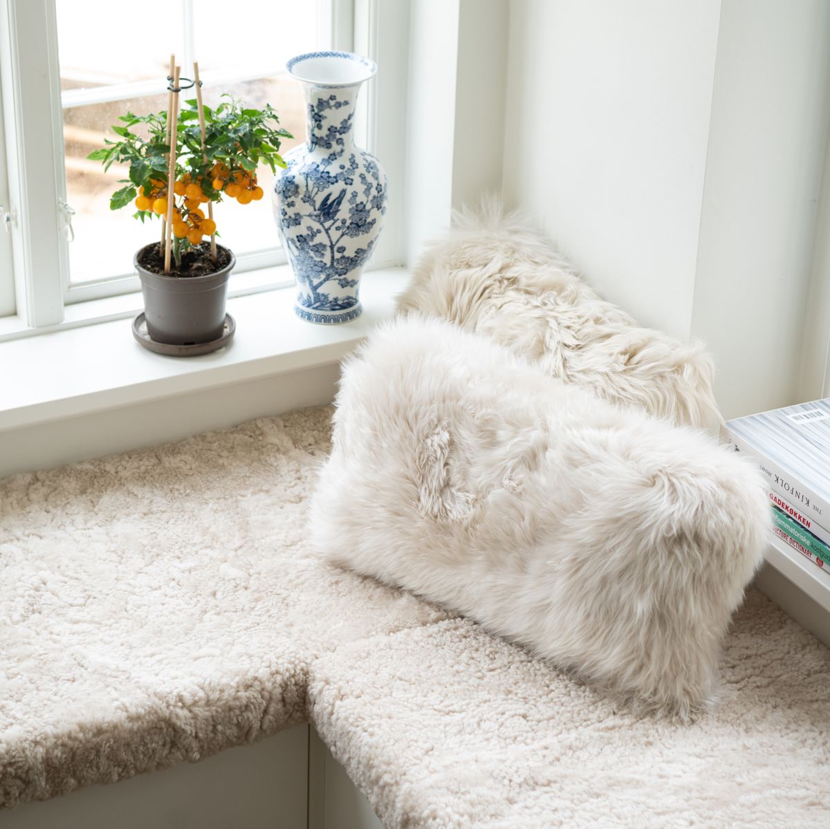 Lammfellkissen | Langhaar | Neuseeland | 40x60 cm Fellkissen | Sheepskinhouse.ch