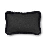 Wollkissen | 100% Wolle | Fellborte | 52x52 cm | 34x52 cm Kohle/Schwarz