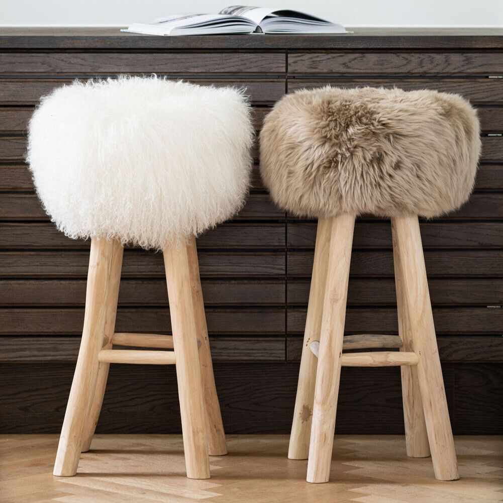 Hocker Premium | Teakholz | Ohne Bezug | 34x75 cm Natürlich
