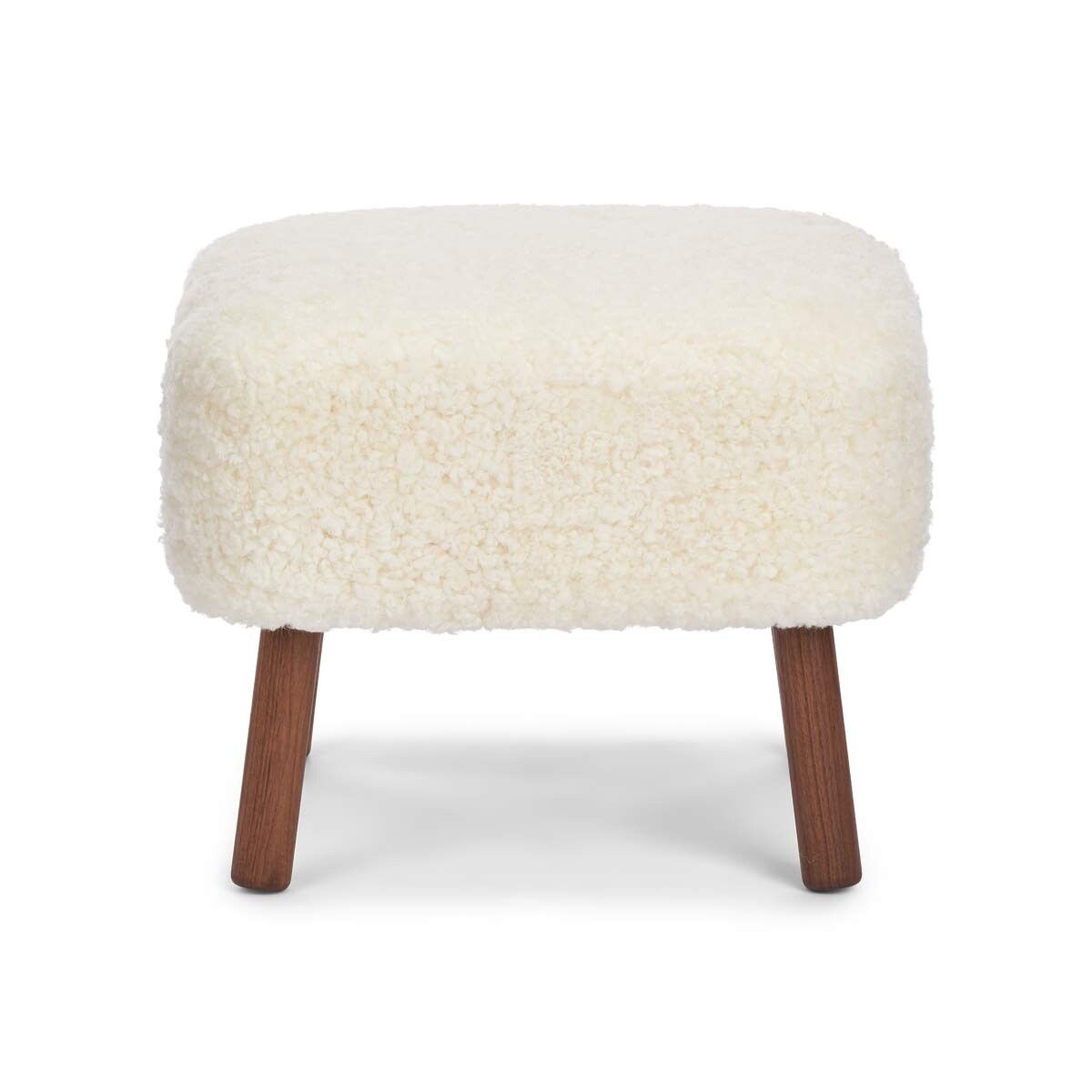 Lammfell Hocker Emil | Premium | Kurzhaar Weiß