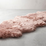 Merino Doppeltes Lammfell | Langhaar | Neuseeland | 170x60 cm Rosa