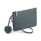 Helene Clutch | Lammleder Blau/Grau