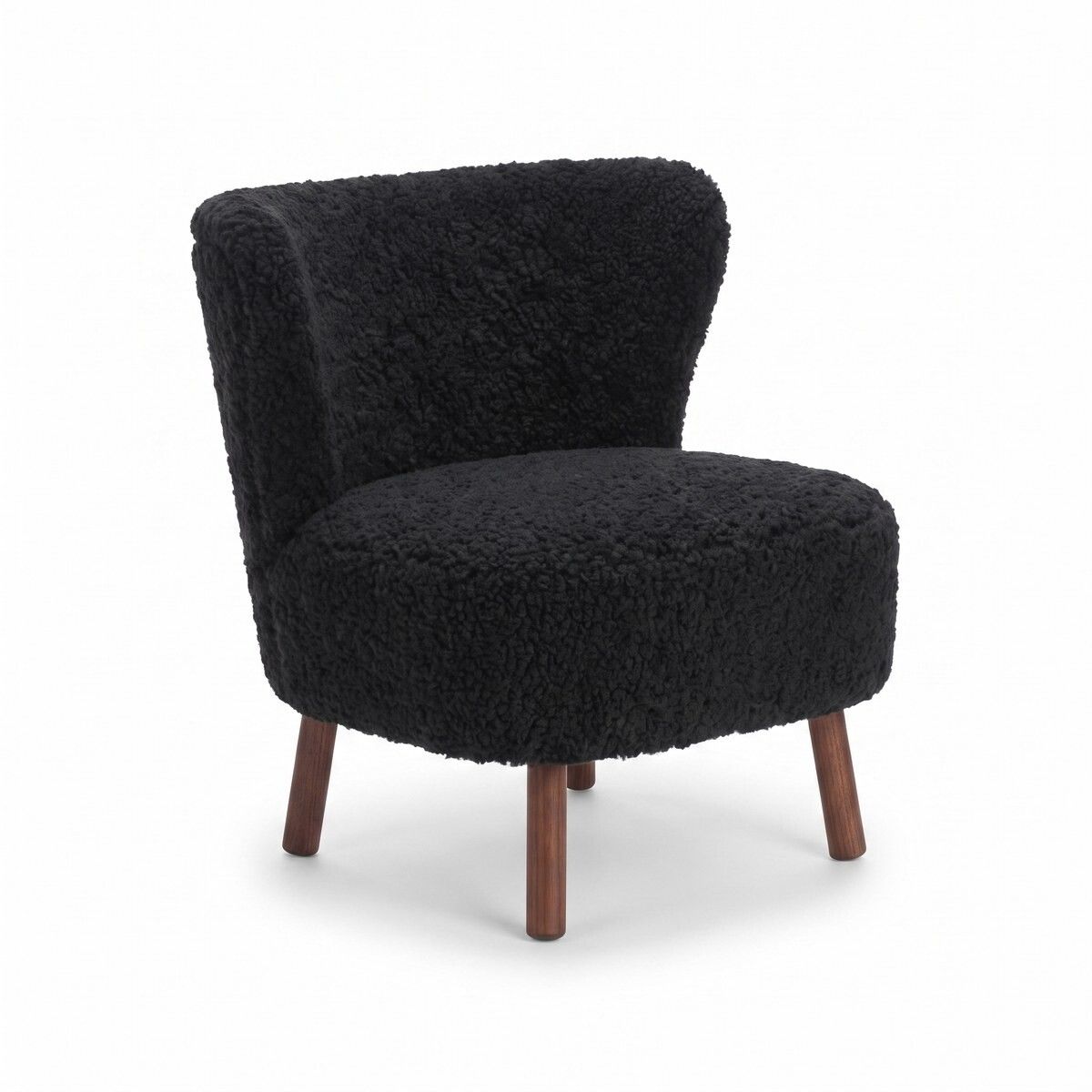 Emil Loungesessel | Premium Lammfell | Kurzhaar Schwarz