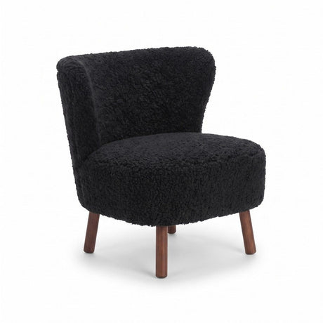 Emil Loungesessel | Premium Lammfell | Kurzhaar Schwarz