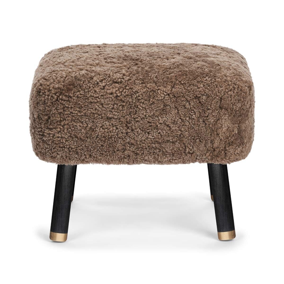 Lammfell Hocker Emil | Premium | Kurzhaar Taupe