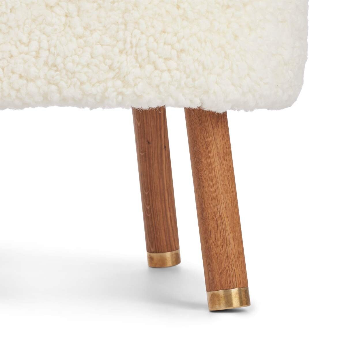 Lammfell Hocker Emil | Premium | Kurzhaar Weiß
