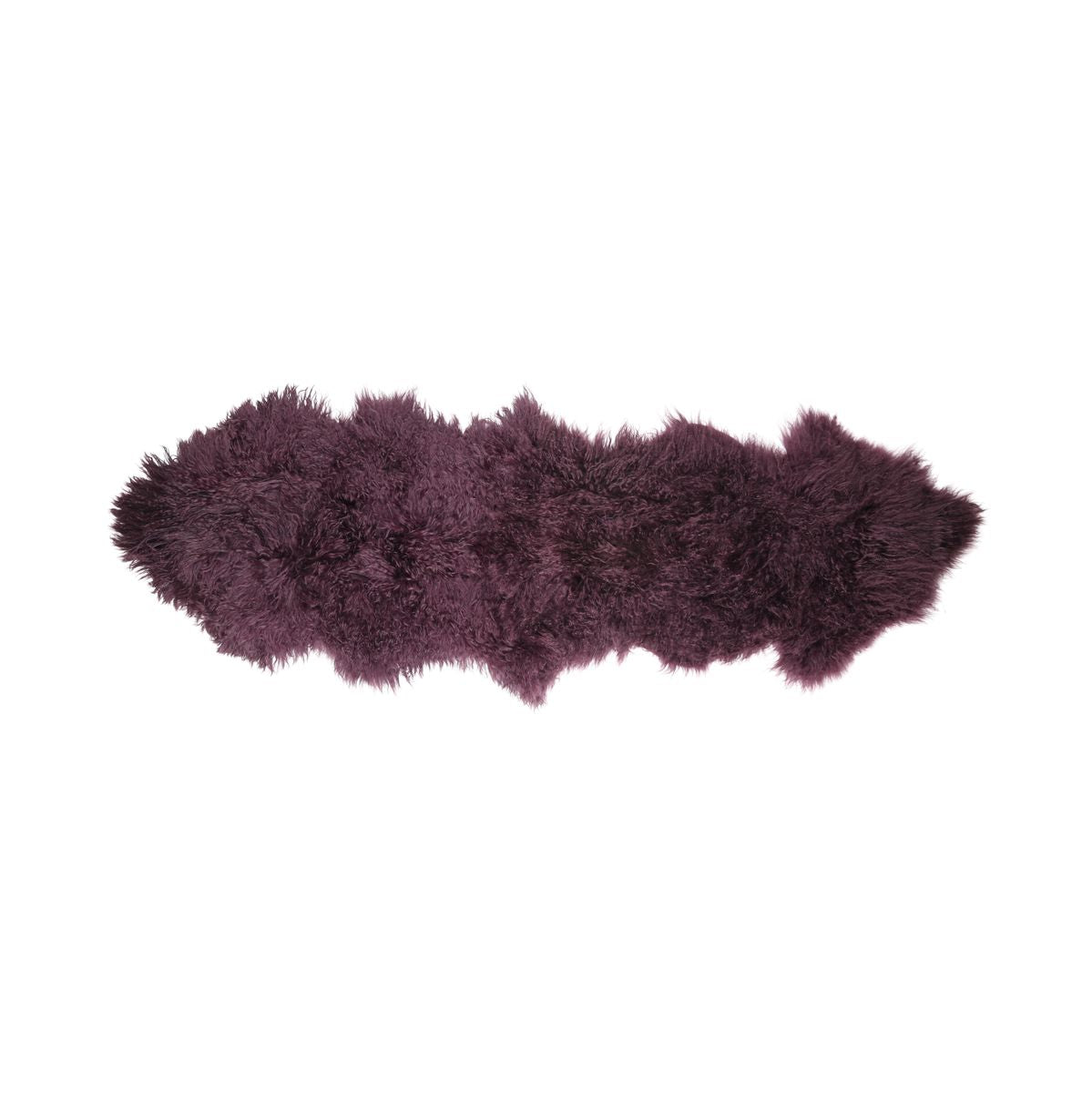 Doppeltes Lammfell | Tibet | 150x55 cm Aubergine