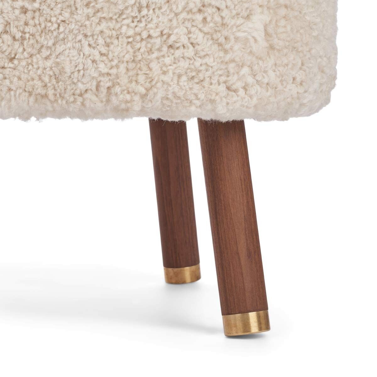 Lammfell Hocker Emil | Premium | Kurzhaar Perlweiß