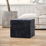 Lammfellpouf Premium | Kurzhaar | Neuseeland | 40x40x35 cm Anthrazit