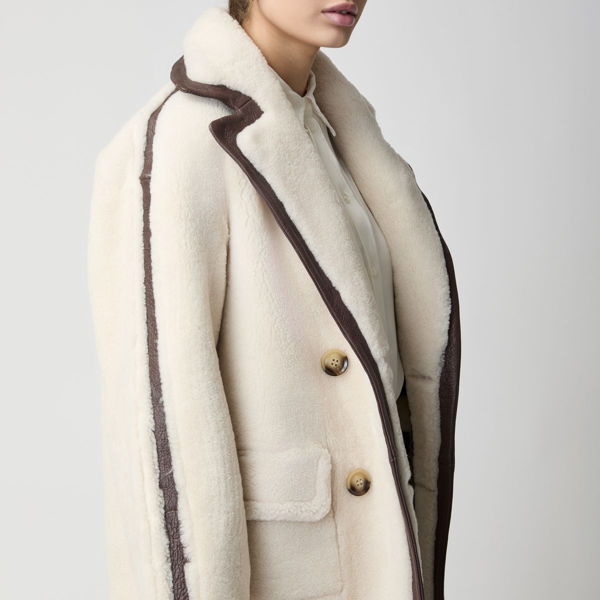 Jill Mantel | Shearling Beige