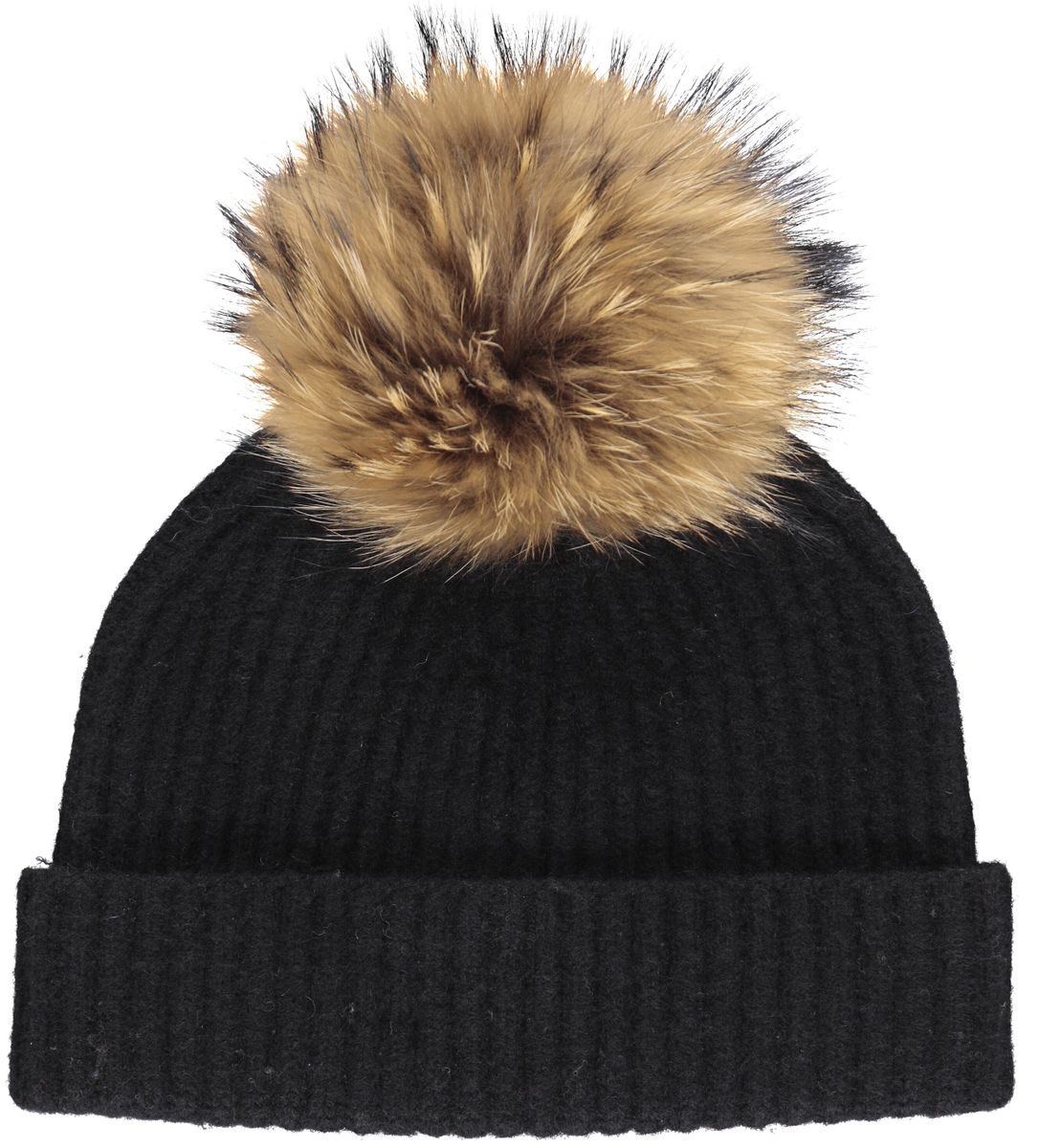 Mathilde Beanie | Wolle, Waschbär Schwarz/Naturdunkel