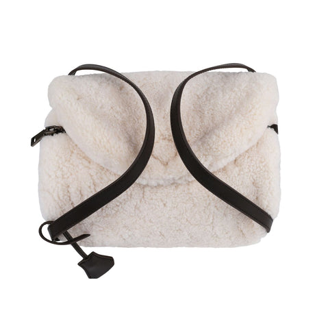Gloria Tasche | Lammwolle Elfenbein/Braun
